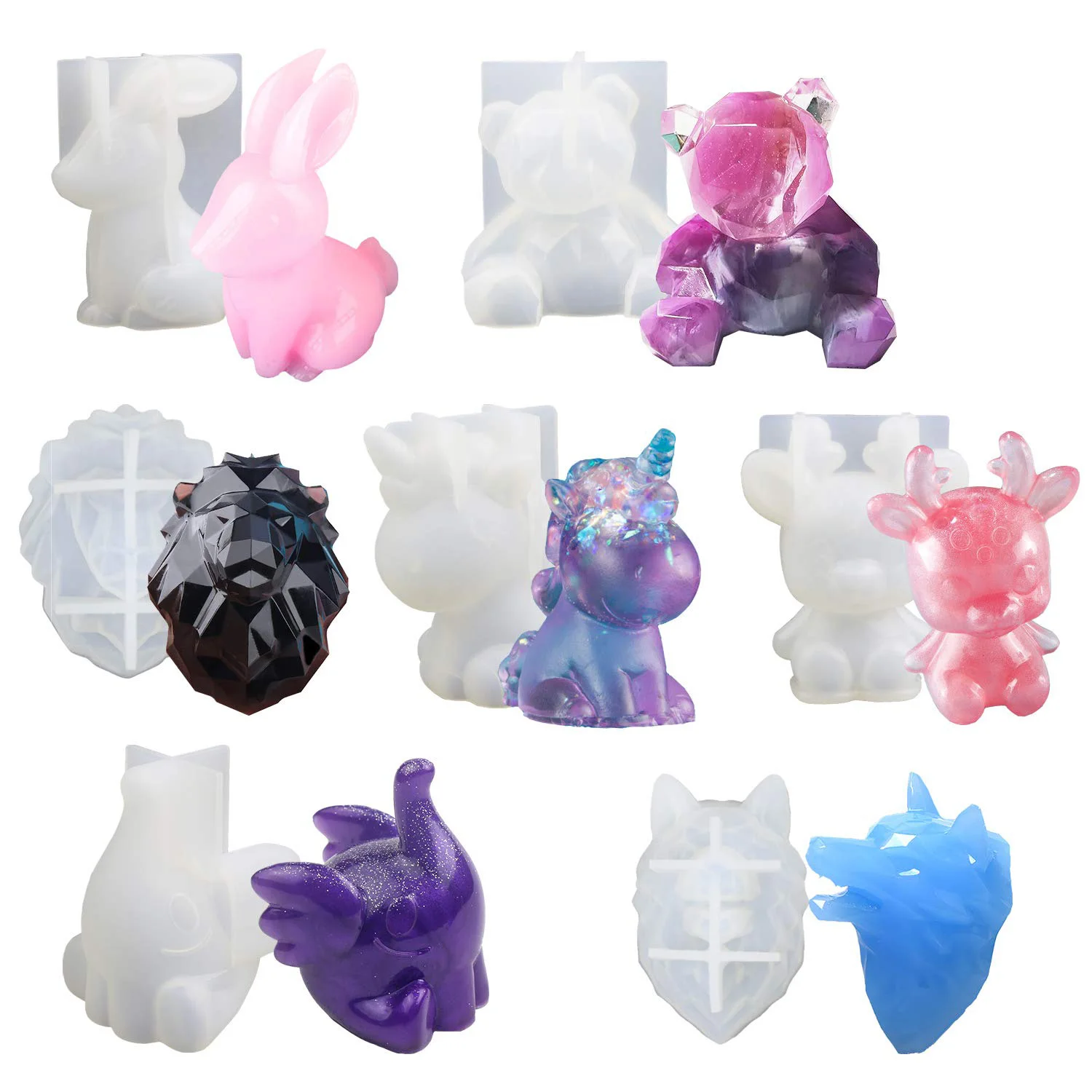 

3D Silicone Stag Fondant Molds Christmas Deer Elk Sugar Cake Decorating Tools, Translucency