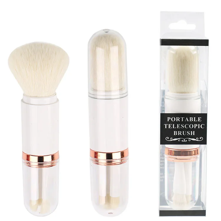 

Single retractable blush brush Makeup Brush Ultra Soft Pink Fiber Blusher Powder Cosmetic Brush Luxury Ladies Metal OEM, Customized color
