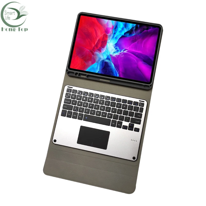 
New RK11L aluminum alloy wireless bluetooth touch keyboard with pu leather tablet cover case for pad 11inch 