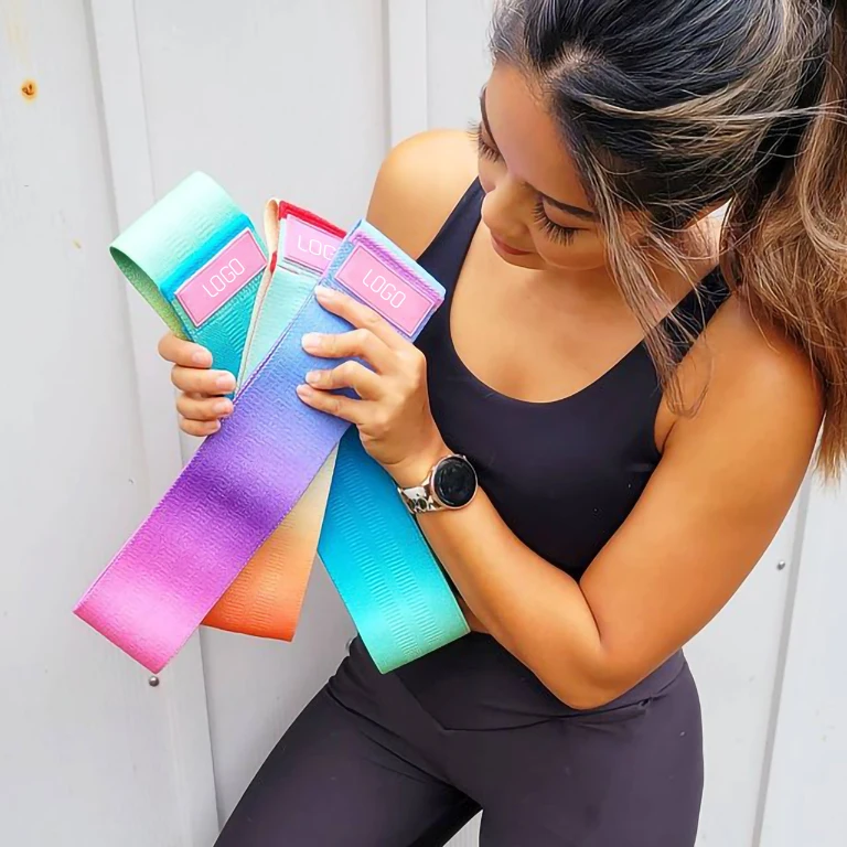 

Custom Logo Exercise Fitness Hip Booty Fabric Resistance Bands, 10 regular colors + customized color