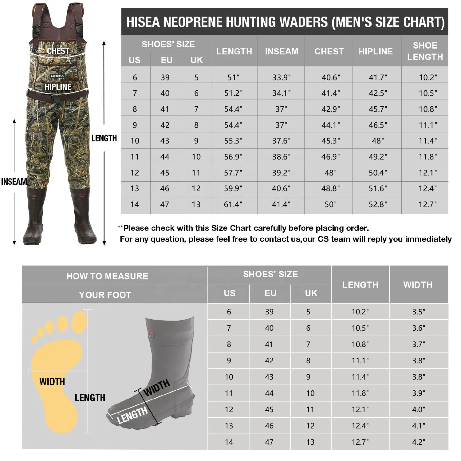 
Chest Waders Neoprene Duck Hunting Waders for Men with Boots Camo Fishing Wader Bootfoot Cleated Waterproof Breathable Insulated 
