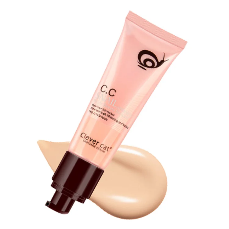 

brighten skin concealer cosmetics cc snail cream foundation liquid cc cream, 2 colors