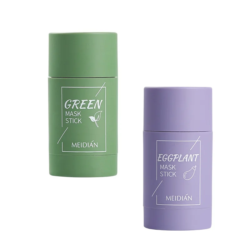 

Tik Tok Hot MEIDIAN skin care Green tea mask oil control cleansing solid facial eggplant deep cleansing solid green mask stick