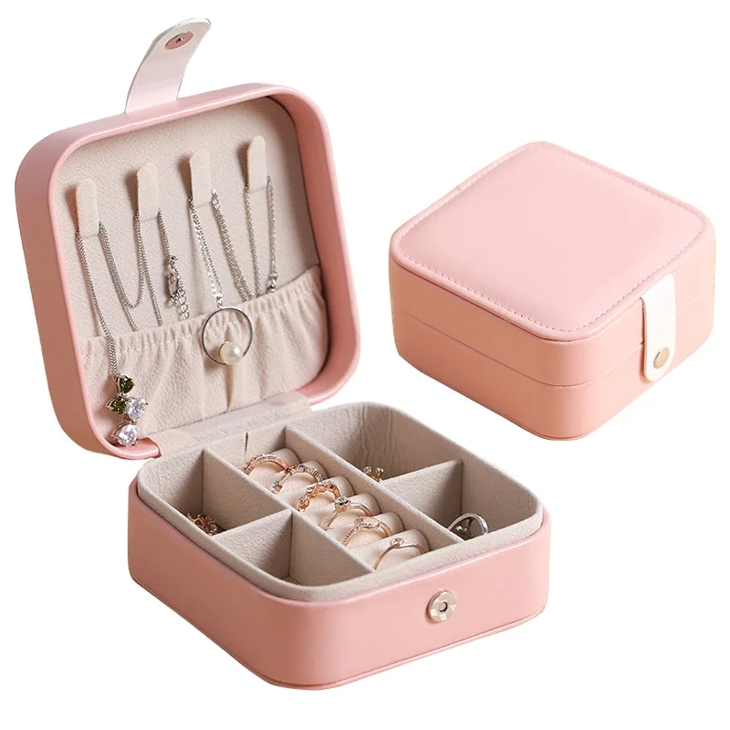 

New Portable travel simple earrings jewelry box small earrings ring multifunctional jewelry storage jewelry box