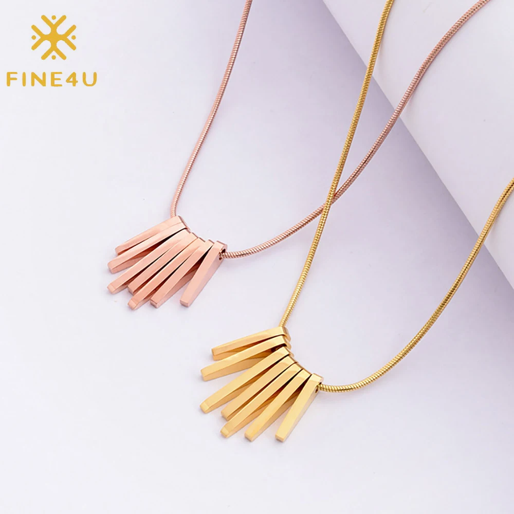 

Fashion jewelry women stainless steel irregular long multi square gold plated geometric pendant necklace, Gold/rose gold