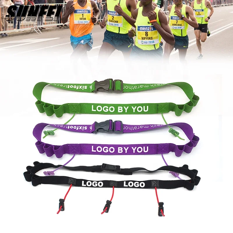 

SunFei Custom Race Day Number Belt Multifunctional Holder Belts Running running elastic Waist belt for marathon Number