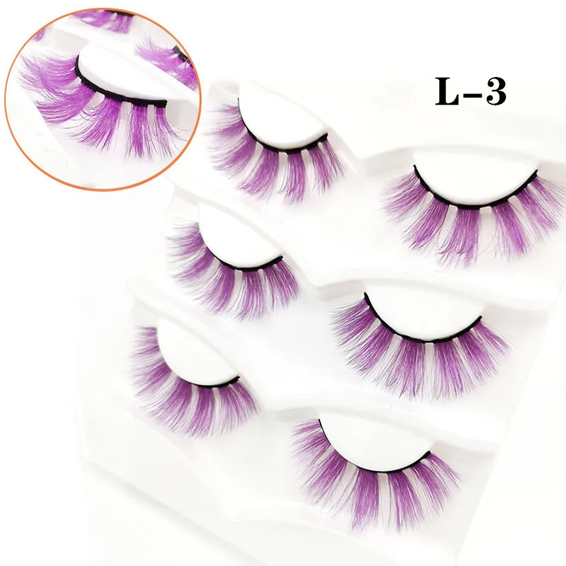 

Queena Best factory price own brand eyelashes 3d colorful mink eye lashes