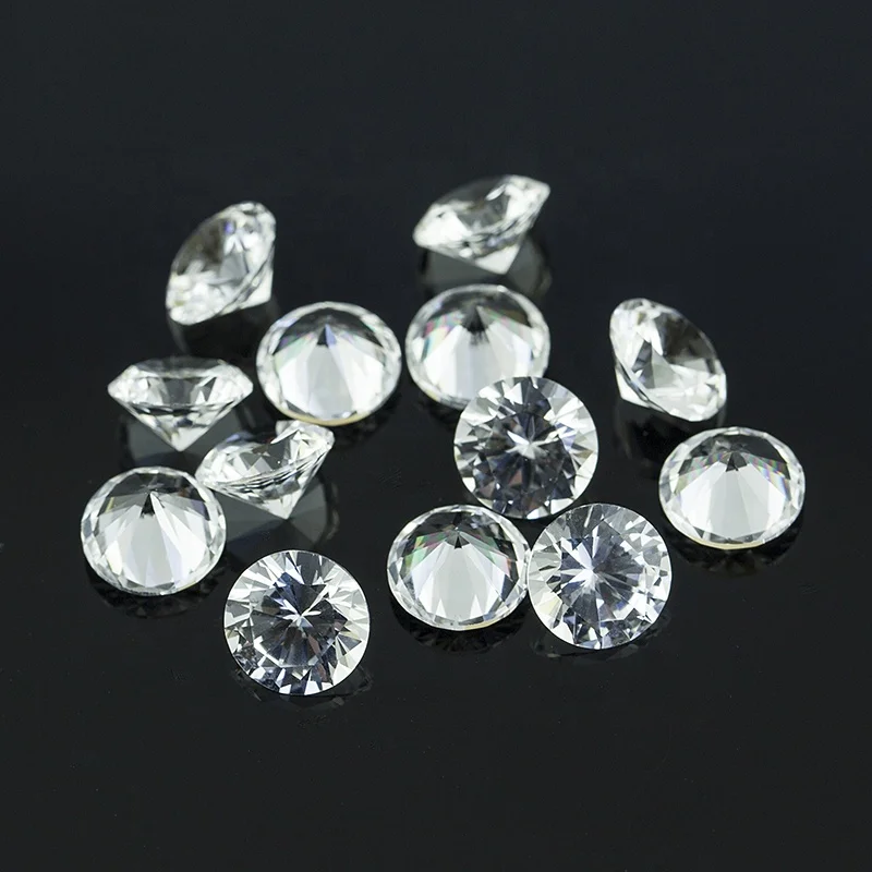 

Chinese euro machine cut synthetic white sapphire gemstone for jewelry making