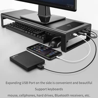 

Multifunctional Wireless Charging Desktop Computer Cooling Stand Portable Metal Laptop Stand and PC Monitor Lifter 4USBQC3.0