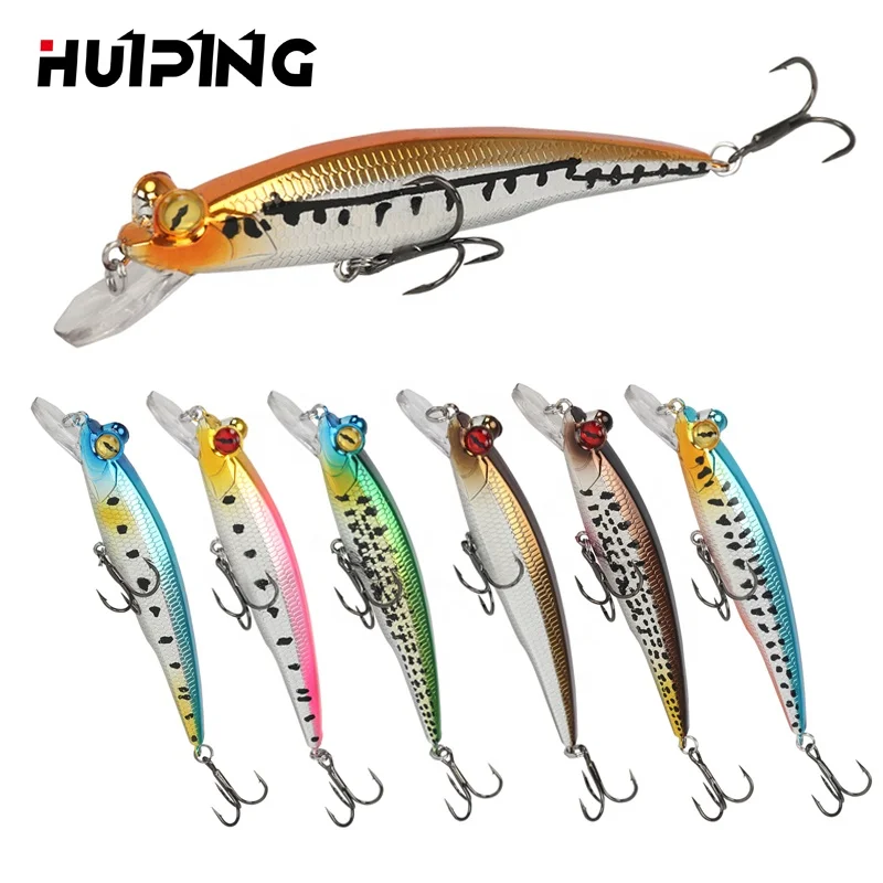 

HUIPING 90mm 10g Mirror Minnow Hard Body Bait Fishing Lures Isca Artificial Pesca M089, 7 colors