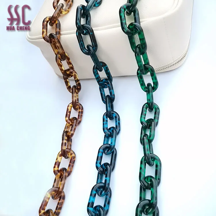 

New fancy design acrylic bag chain for lady handbag decoration various colors, Green, whilte, yellow,and so on