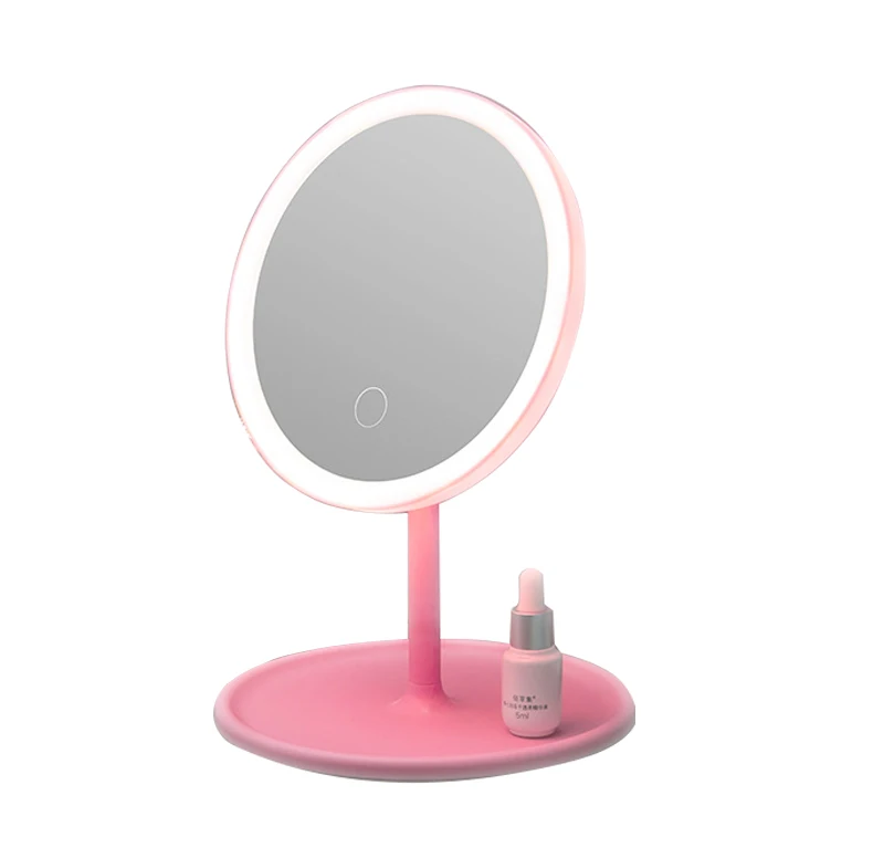 

best selling Tabletop makeup cosmet mirror with led light and cooling cosmetic mirror, Customized color