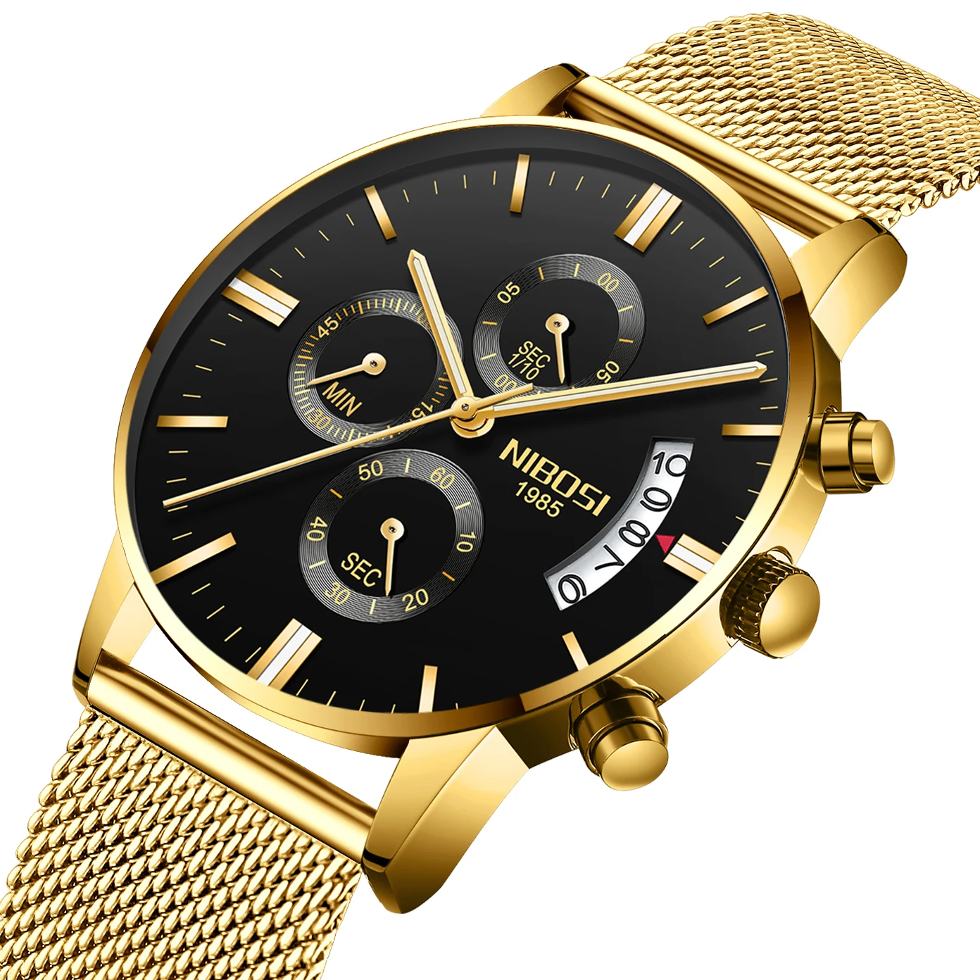 

NIBOSI Mens Watch Famous Luxury Top Brand Fashion Watches Analog Quartz Wristwatches Mesh Alloy Bracelet dropshipping