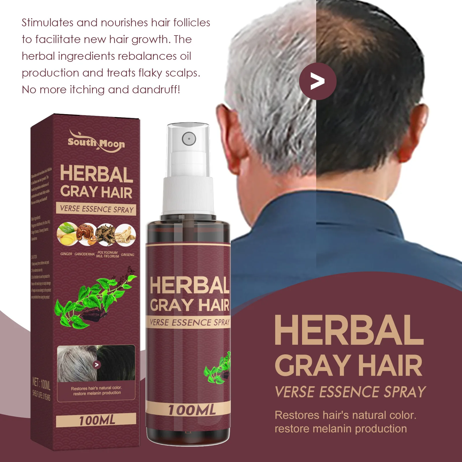 

To Black Hair Treatment Hair Oil Spray 2022 Private Label Effective Organic White for Gray White Hair 100ml Daily Tea Tree Oil