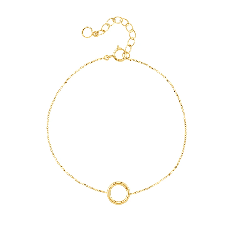

daily wear high polish 18k gold vermeil luxury jewelry 925 sterling silver circle bracelet for women