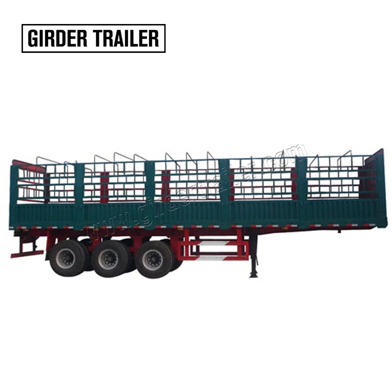 

Trailer manufacturer 3 axle 60 ton stake trailer parts mounted multistrand fencing machine lowbed truck trailer fence semi, According to customer requirement