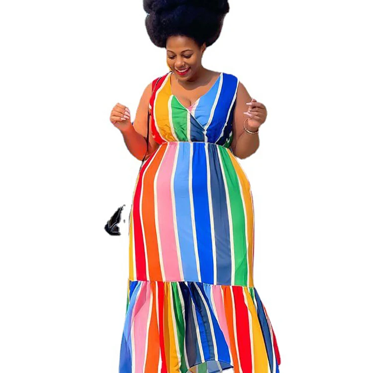 

2021 Womens Dresses Plus Size Women's Clothing Dress Colorfur Long Dress New Style Wholesale