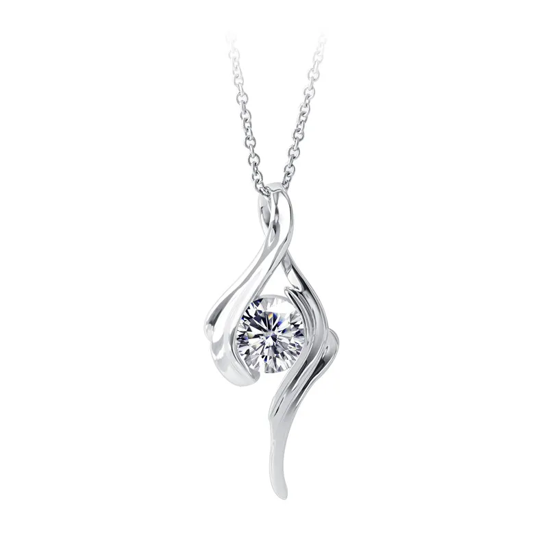 

Messi Jewelry MS-209 1.0carat CVD 18K 14k White Gold Necklace AU750 Lab Diamond Necklace