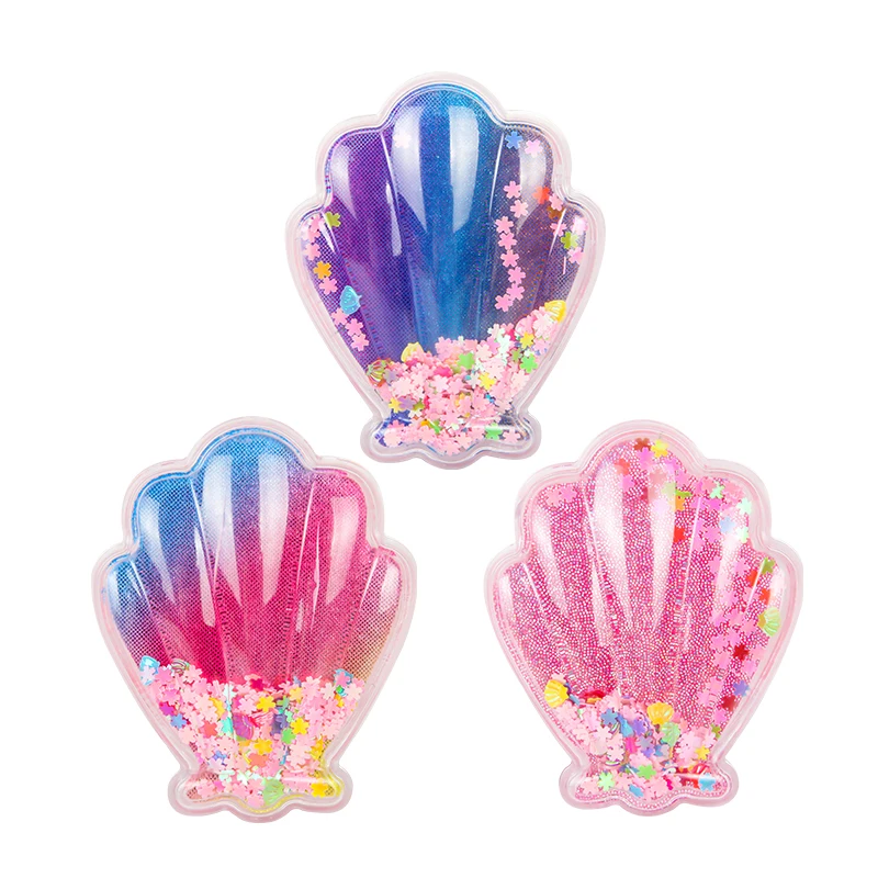 

Mermaid Unique design bling colorful mini cute baby detangling straighter shell shape hair comb massage function