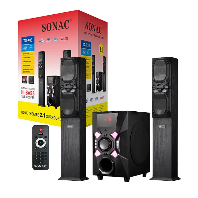 

SONAC TGX83 Low Distortion Amplifier Dynamic Bass Boost 2.1 Surround Sound HI-FI Multimedia Speaker System