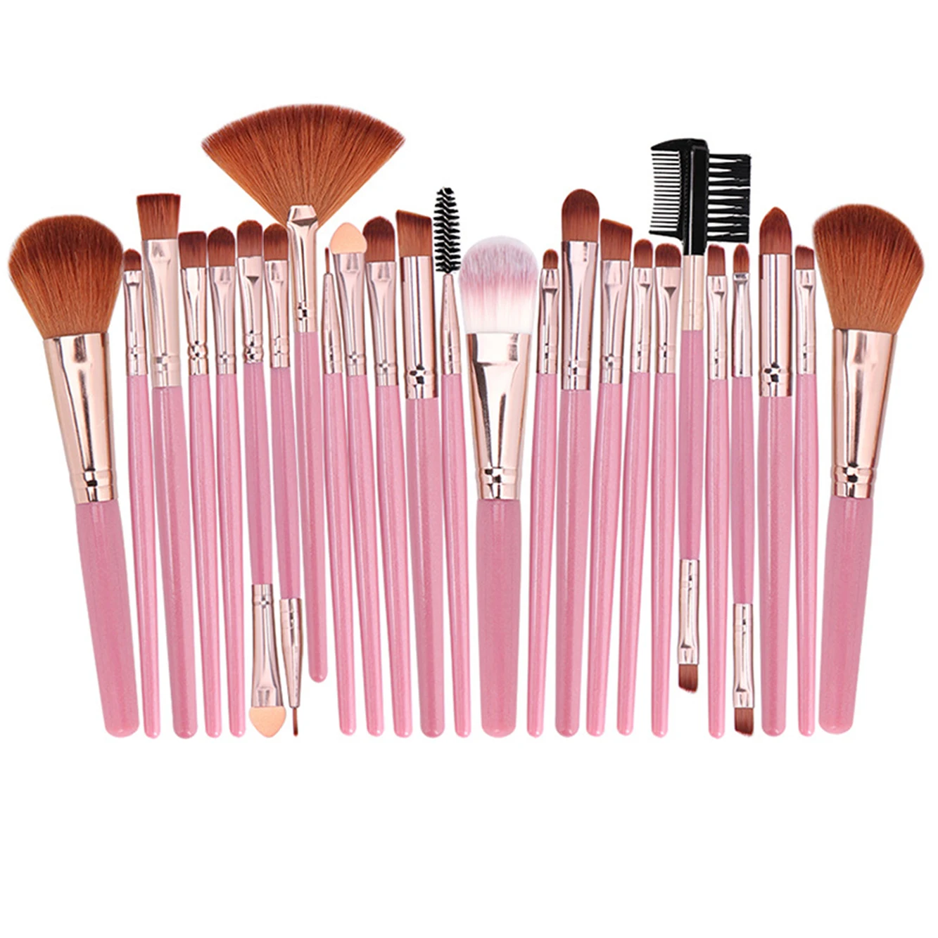 

25pcs Luxury Custom Logo Private Label Nylon Decolor Colorful Holder Makeup Brush Set