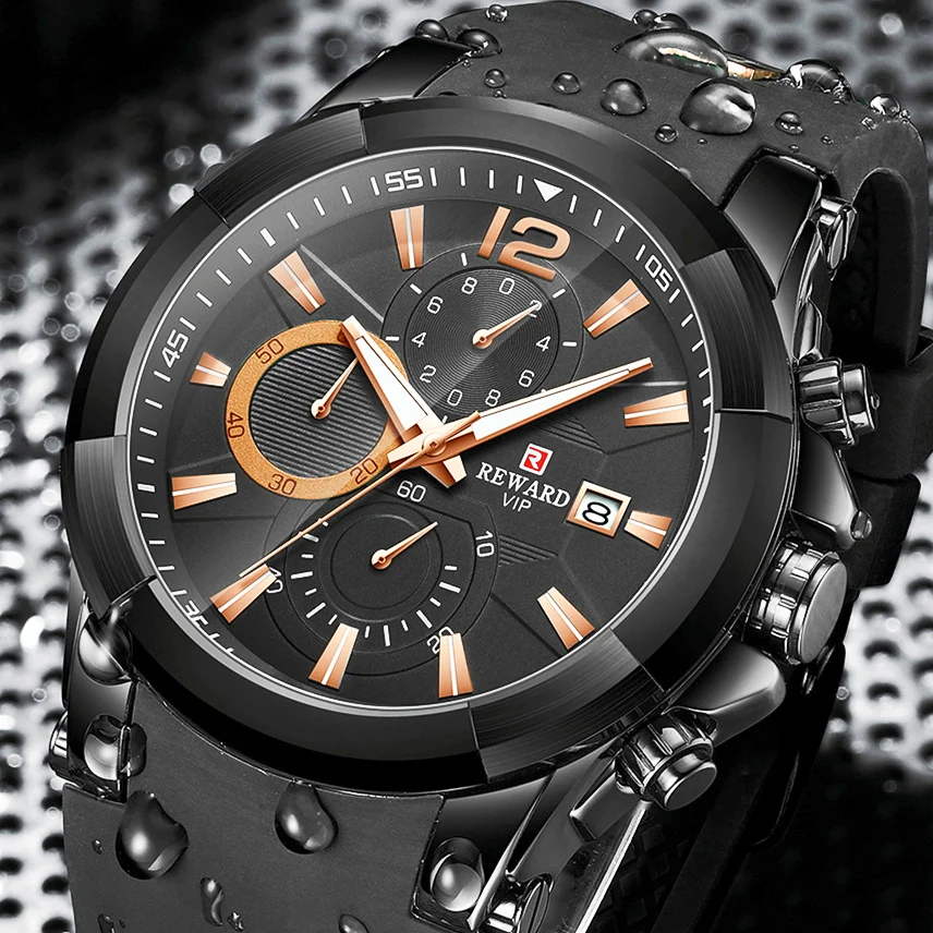 

Reward High quality Analog Luxury watches sport for men China Factory round big 3 dial waterproof Lux watch Mannen Horloge