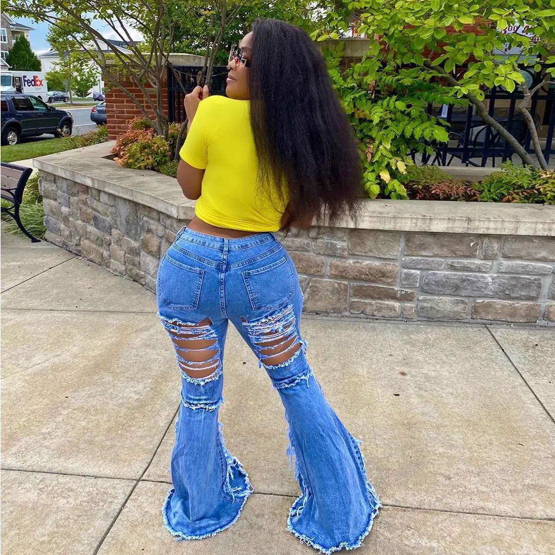 Women Highstreet Ripped Chic Style 