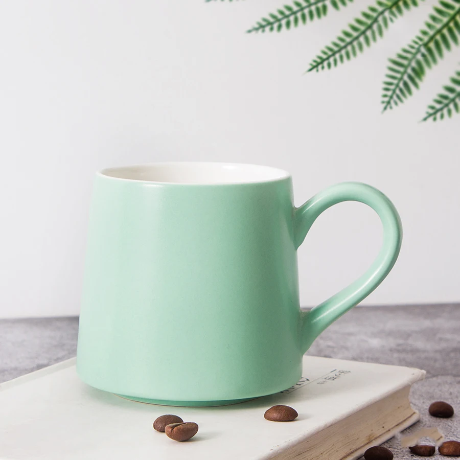 

Wholesale matte reusable tea milk ceramic mug custom logo porcelain cappuccino coffee cup, Pink, yellow, blue, purple