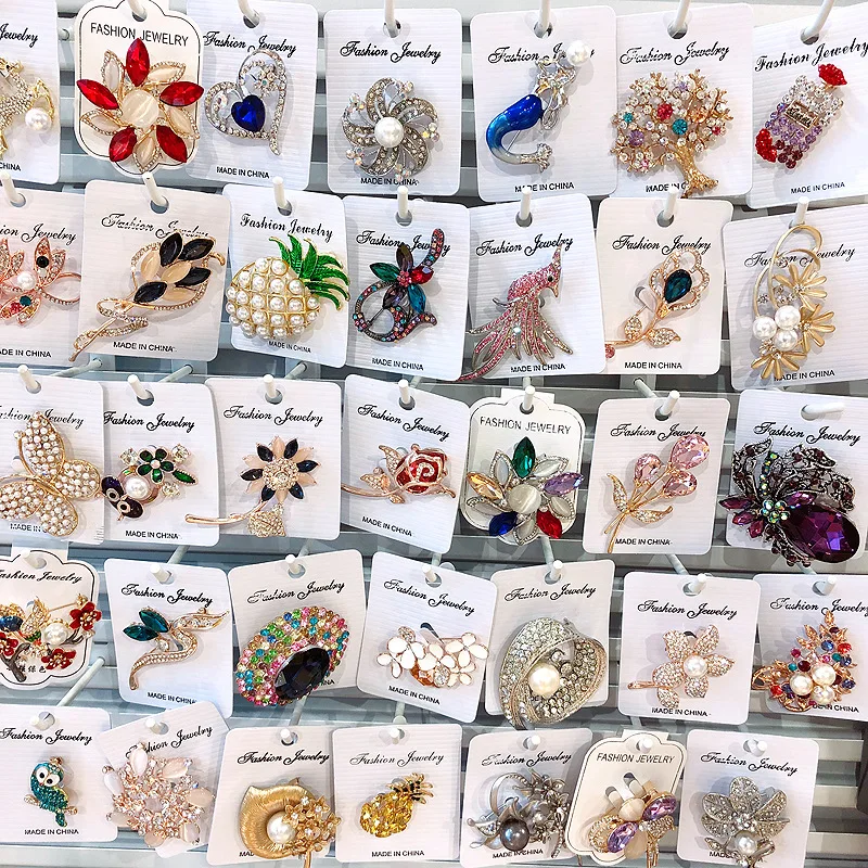 

PUSHI New brooch Korean fashion flower bulk brooch rhinestone pin brooch ladies