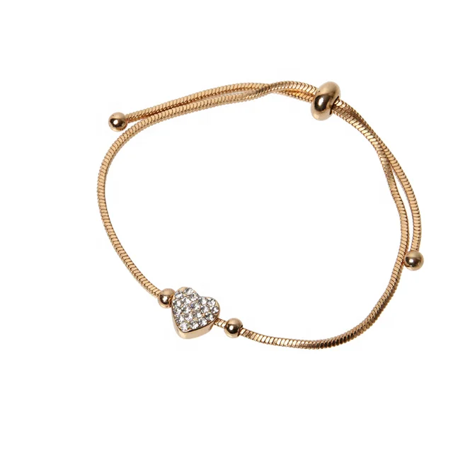 

Wholesale Gold  chain bracelet jewelry 316L stainless steel crystal heart  snake Chain, As pictures