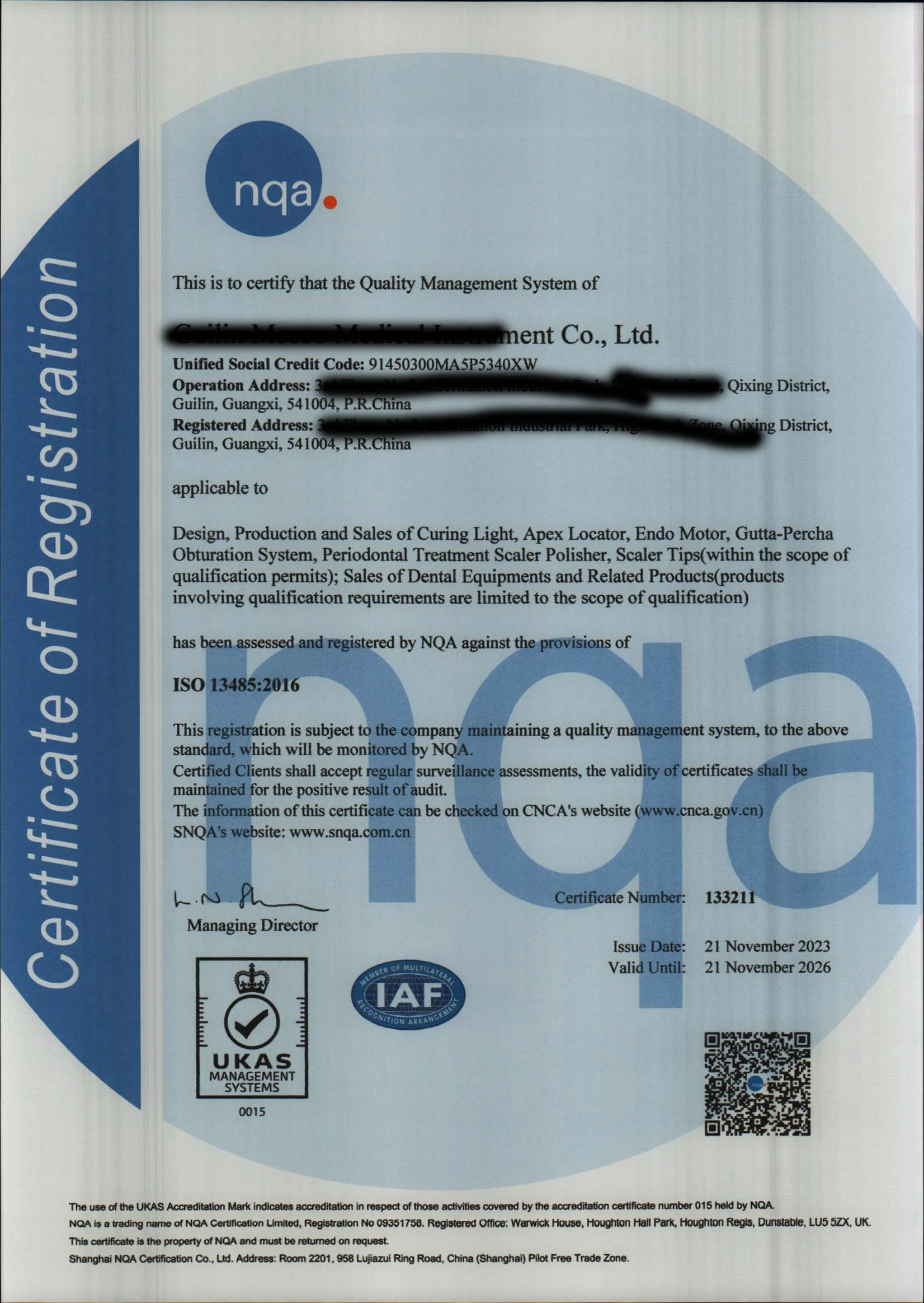 ISO 13485 Certification