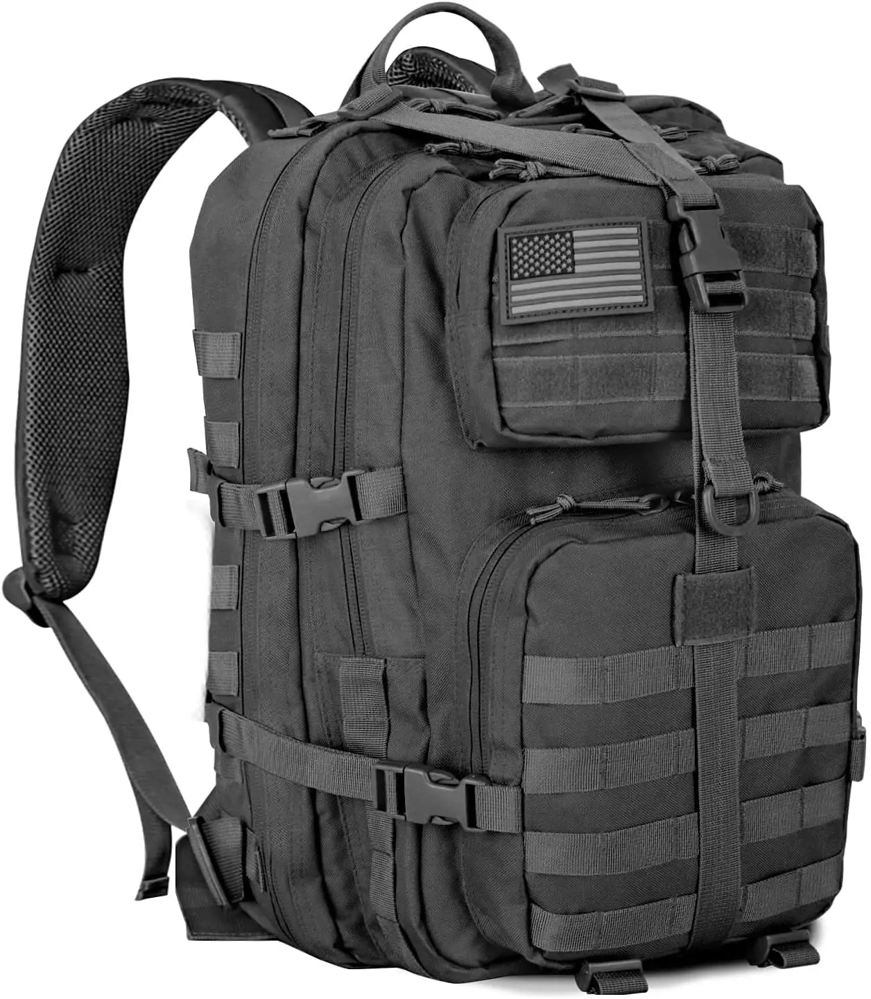 

40L Large Utility Backpack For Outdoor Activity YCW 3 Days Military Molle Tactical Backpack, Black/dark khaki