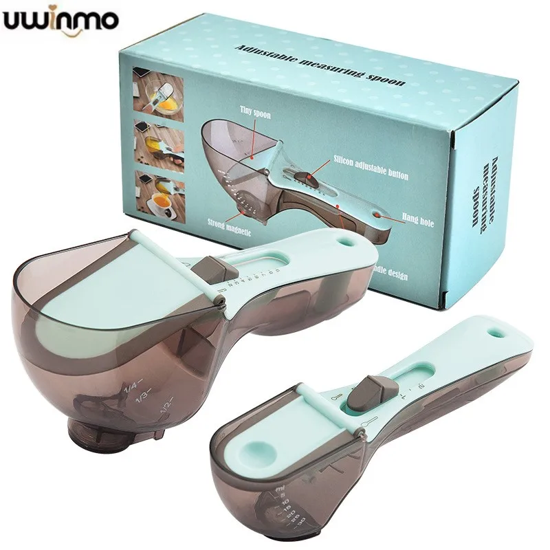 

Plastic Adjustable Kitchen Baking Tools 2 Piece Set Scale Spoon Measuring Spoon Tool Measuring Spoon Set
