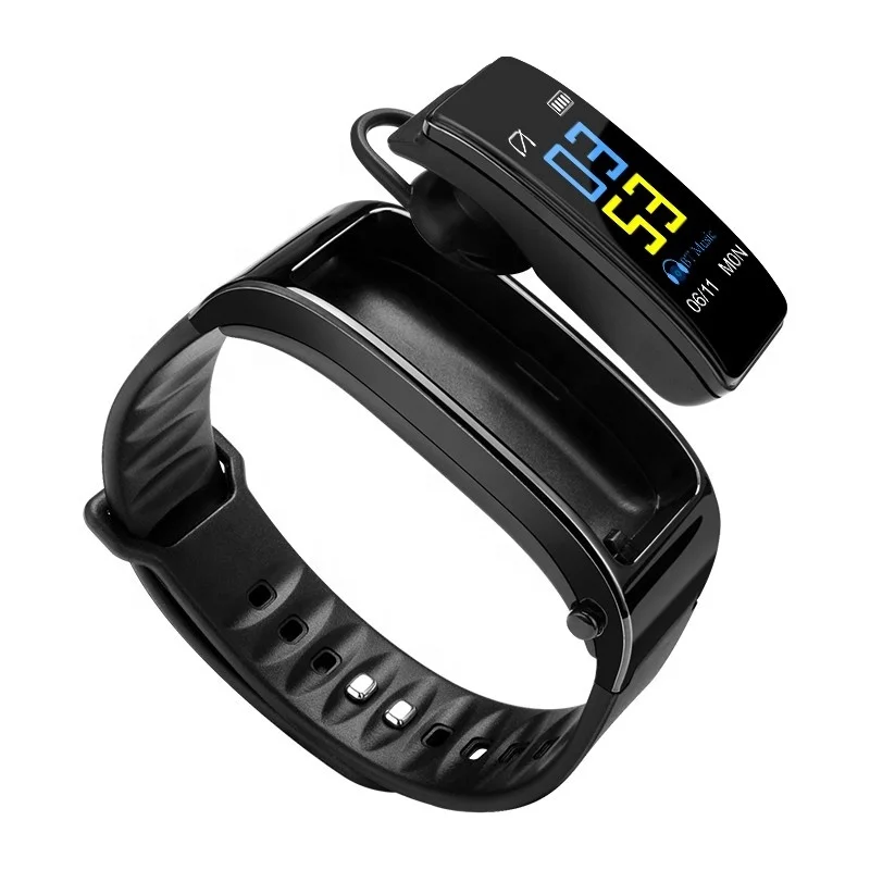 

2019 New Arrival 2 in 1 Talkband Y3 Smart Bracelet With BT Headphone Heart Rate Monitor Sport Fitness Track For Android and IOS, Black