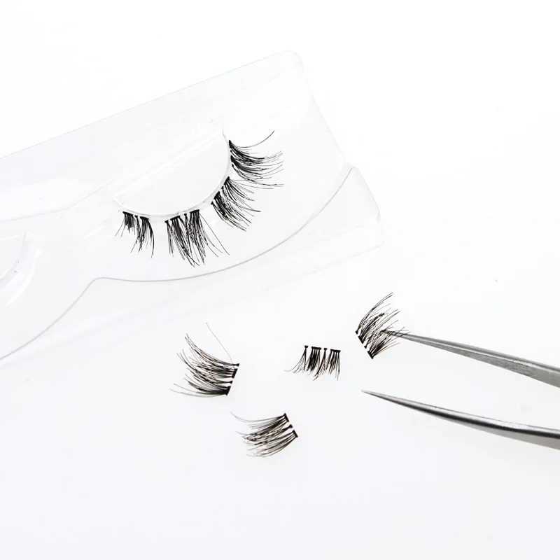 

DIY cluster eyelash bundles segmented faux mink eyelash extensions pre-cut segmented strip eyelash