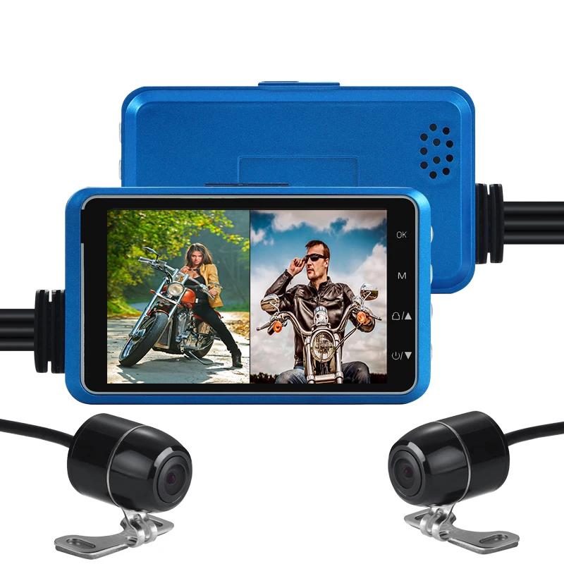 Waterproof WiFi Front 1080P Motorcycle Camera DVR＋720P Rear View Camera Recorder 