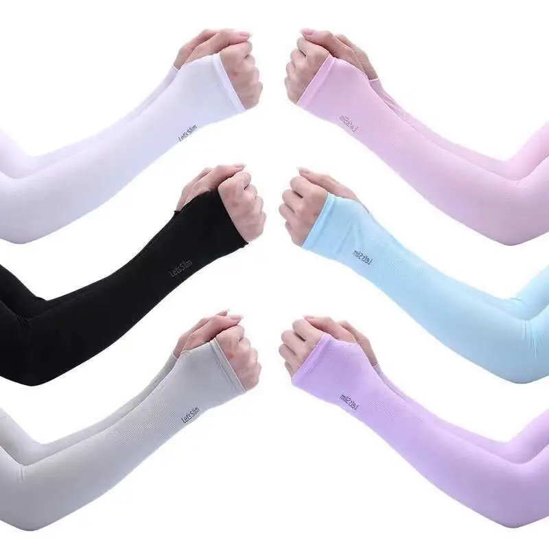 

2pcs Arm Sleeves Warmers Sports Sleeve Sun Uv Protection Hand Cover Cooling Warmer Running Fishing Cycling, 7colors