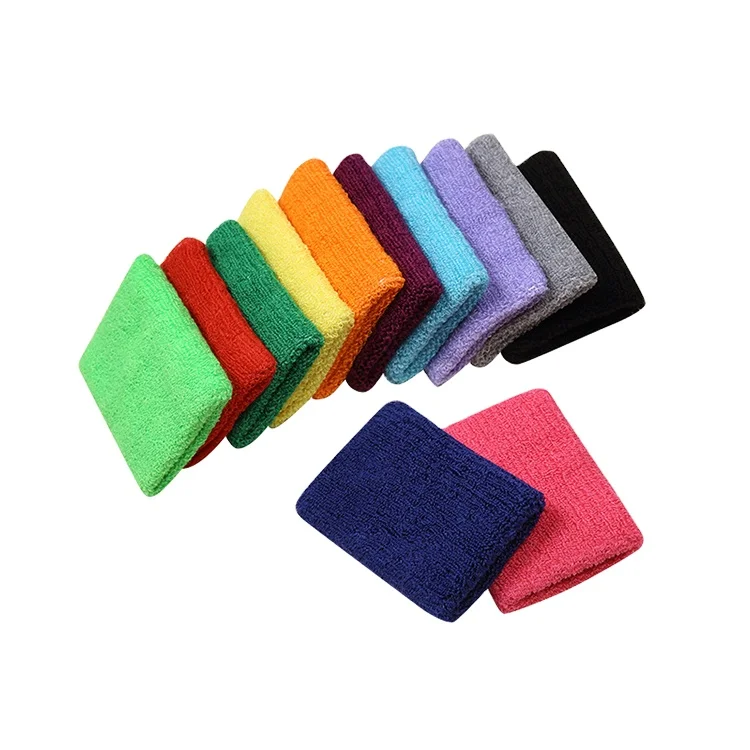 

Different Colors Cotton Sweat Sports Basketball Wristband Sweat Bands for Athletics