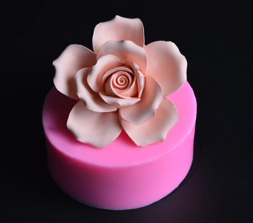 

Liquid 3D Rose Handmade Soap Chocolate candy sugarcraft jelly cookies silicone Mold Fondant Cake Tools, Pink
