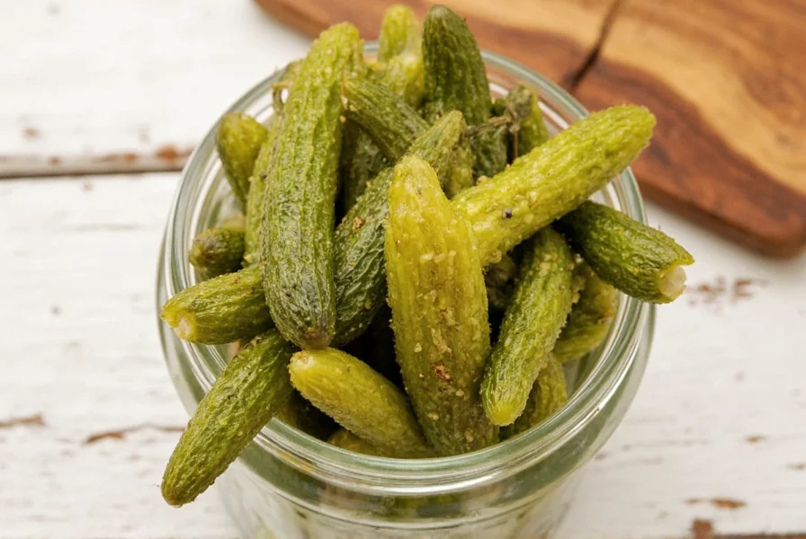 Dill pickle jars on shelf