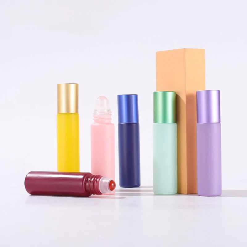 

Wholesale 10ml perfume roll on essential oil glass bottle with gem roller