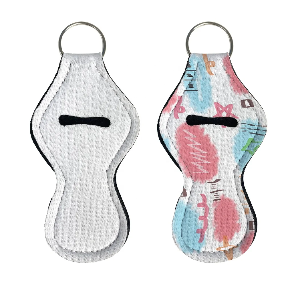 

Prosub Wholesale Sublimation Blank Neoprene Fabric Chapstick Holder Keychain