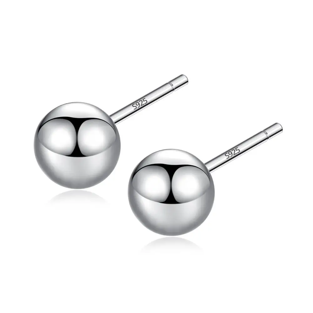 CZCITY Minimalism Tiny Dot Earrings 925 Sterling Silver Balls Sutd Earrings for Women