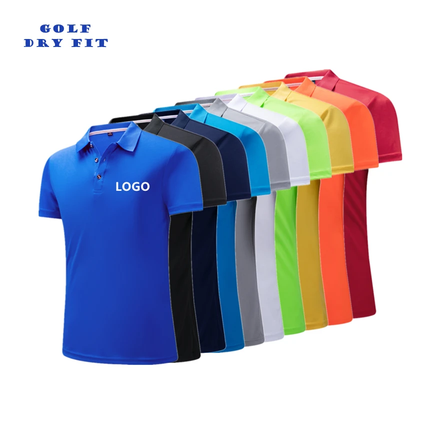 

Wholesale men plain golf polo blank t shirt unisex tshirt custom logo embroidered sport black polo shirts polyester