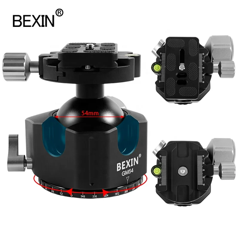 

BEXIN Universal 360 Degree Rotating Pan Tilt Photo Camera Dedicated Tripod Mount Bracket Ball Head, Balck