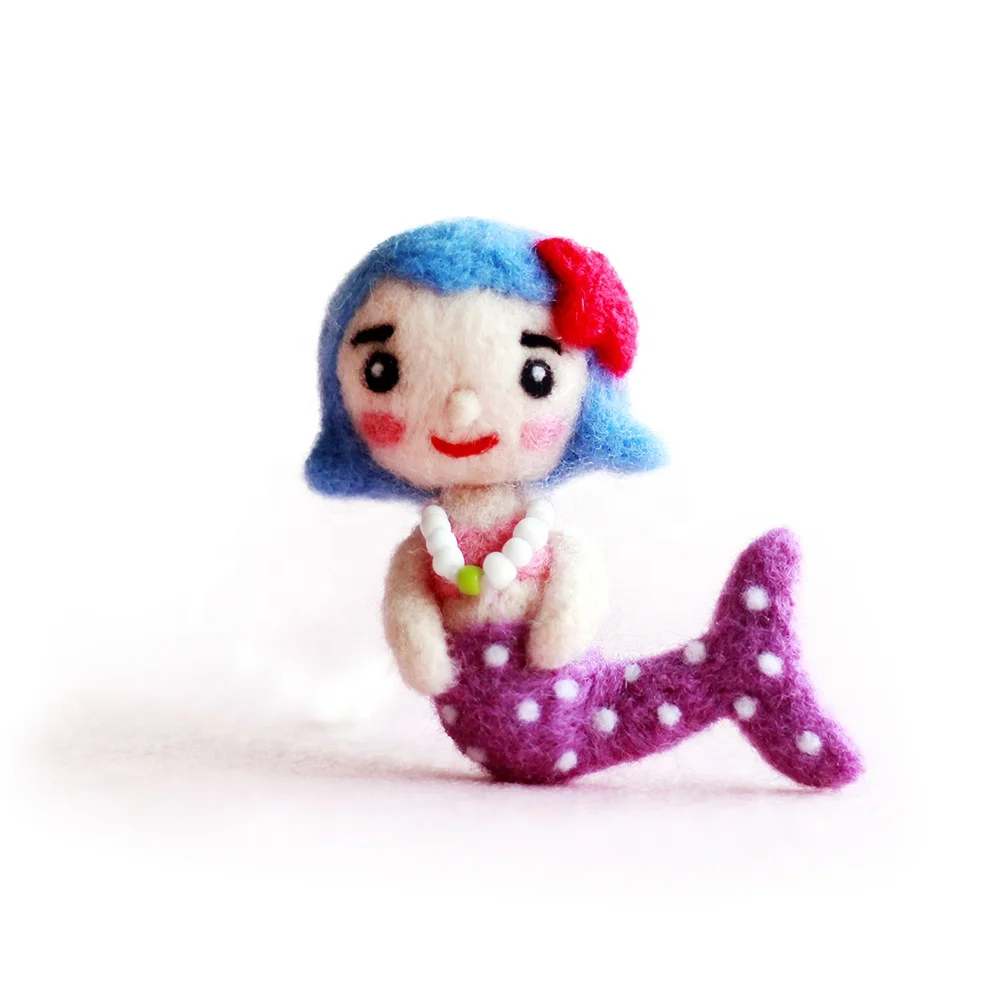 

Lovely Mermaid Doll Craft Diy Animal Wool Needle Felting Kit For Kids Children Funny Gift DIY Needlework Craft Set