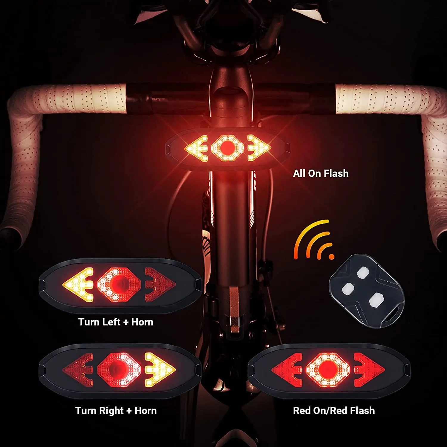 

5 Modes Wireless Remote Control Mountain Bike Tail Light Waterproof Bicycle Flashing Headlight led Bike Tail Light Turn Signals