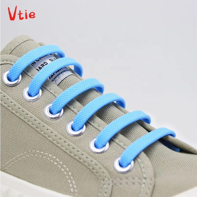 

Custom Logo Multicolor No Tie Elastic Silicone Waterproof Slip On Shoelaces For Sneakers Shoes, 12