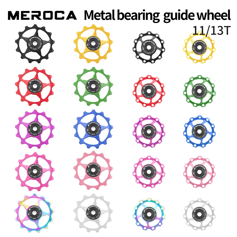 MEROCA Aluminum Body Metal Bearing Rear Derailleur for Peilin Mountain Bike Road Bike 11T 13T