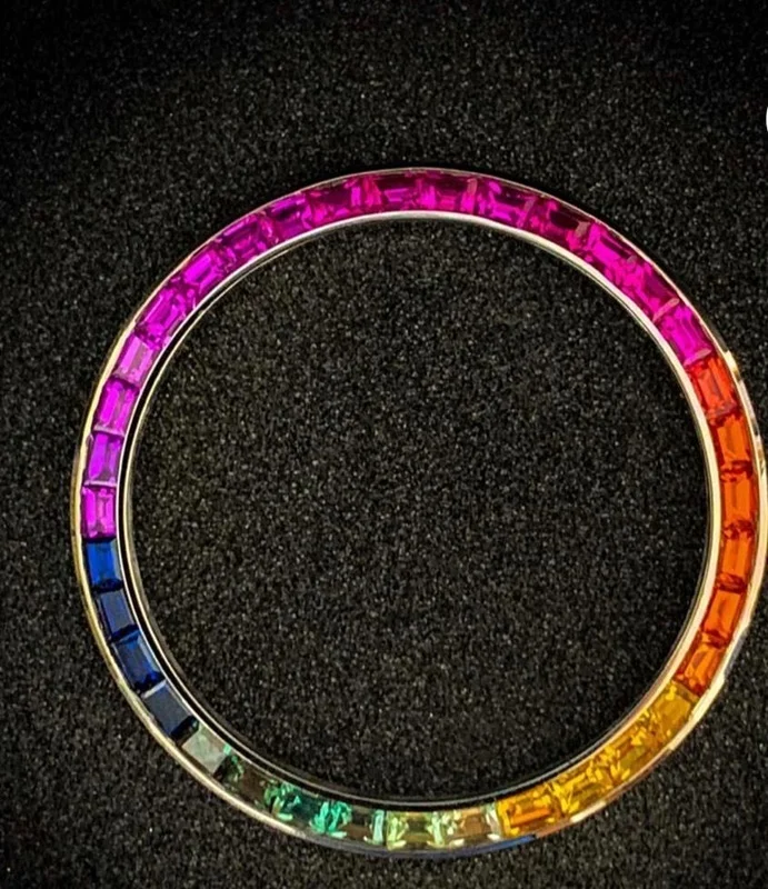 

Gradient rainbow square gemstone synthetic sapphire loose gemstone on SALE